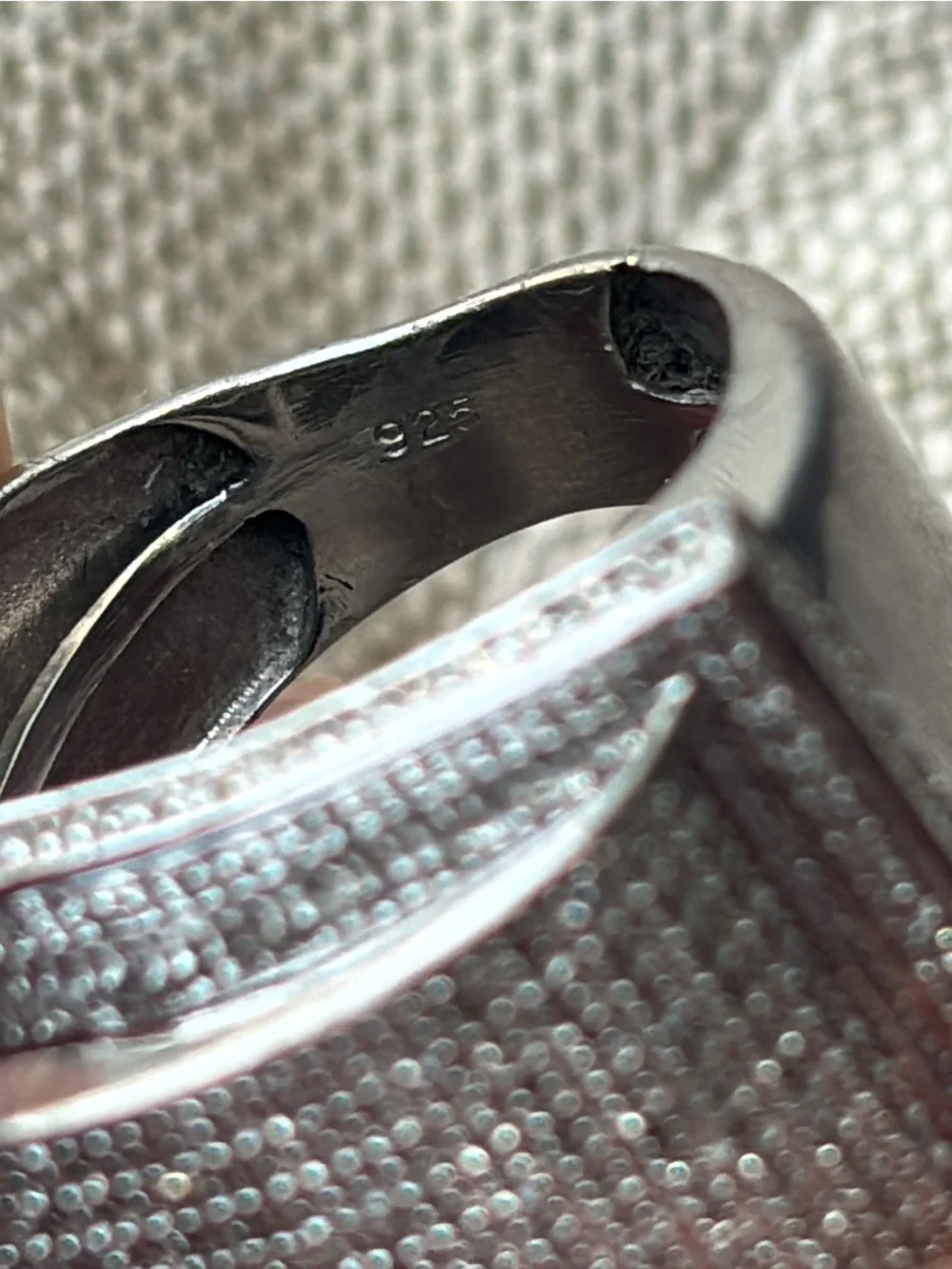 Sterling Silver with Pave Diamond Ring Statement Ring
